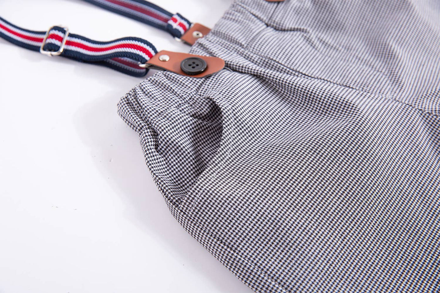Black Classic Cotton Chino Long Pants w/Suspenders