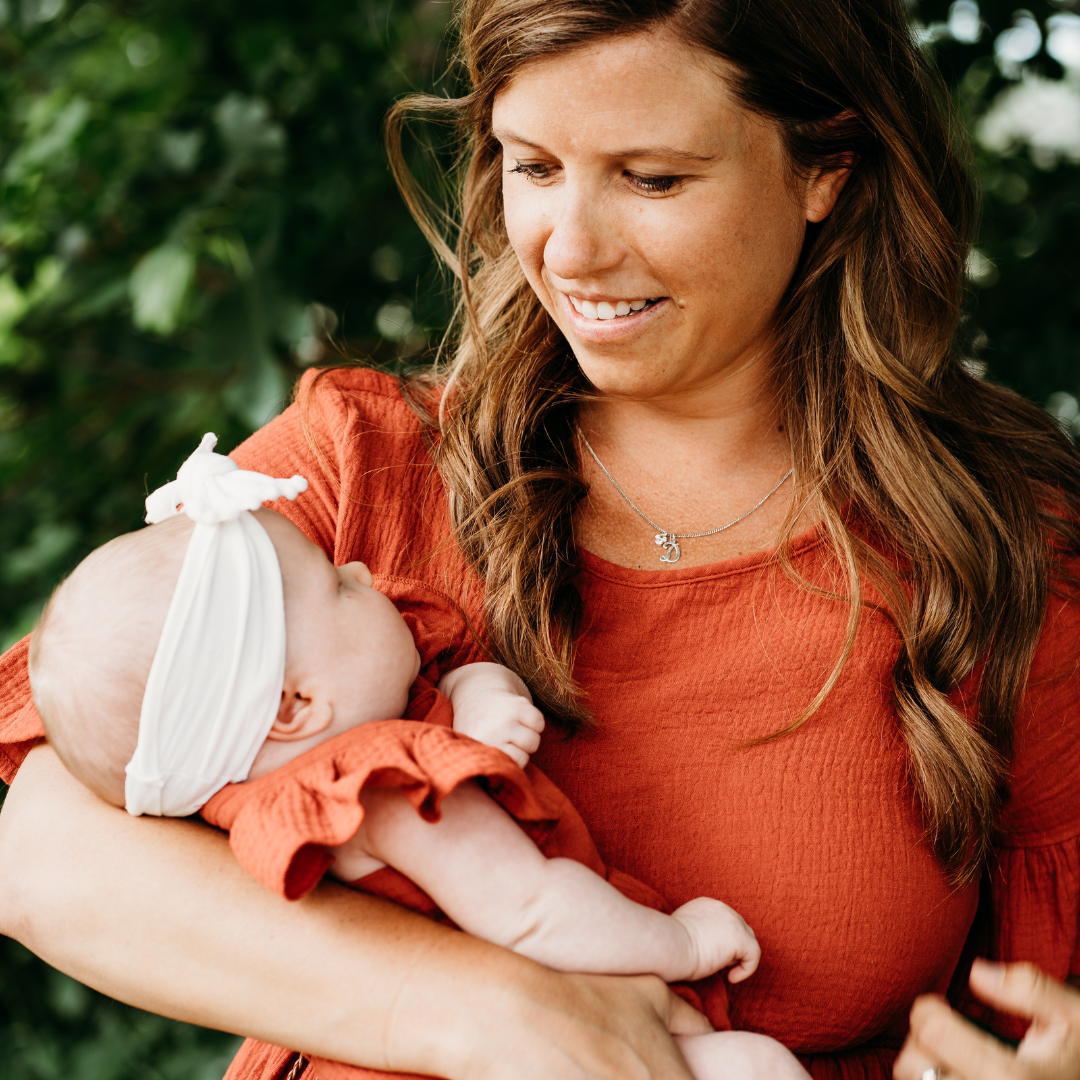 Mother and Infant Rust Colored Midi High Low Dress and Onesi