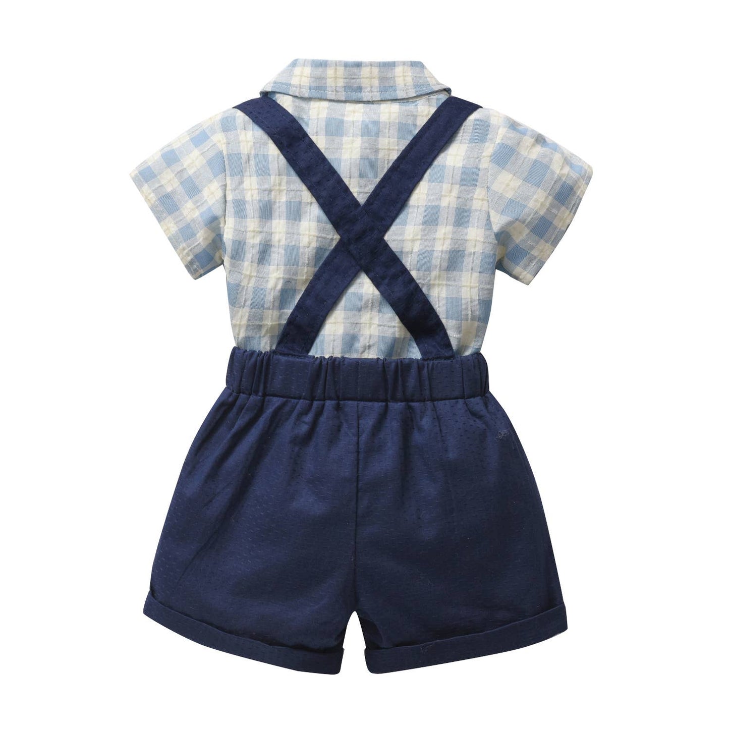 Blue Formal Wear Cotton 3pc Baby Outfit