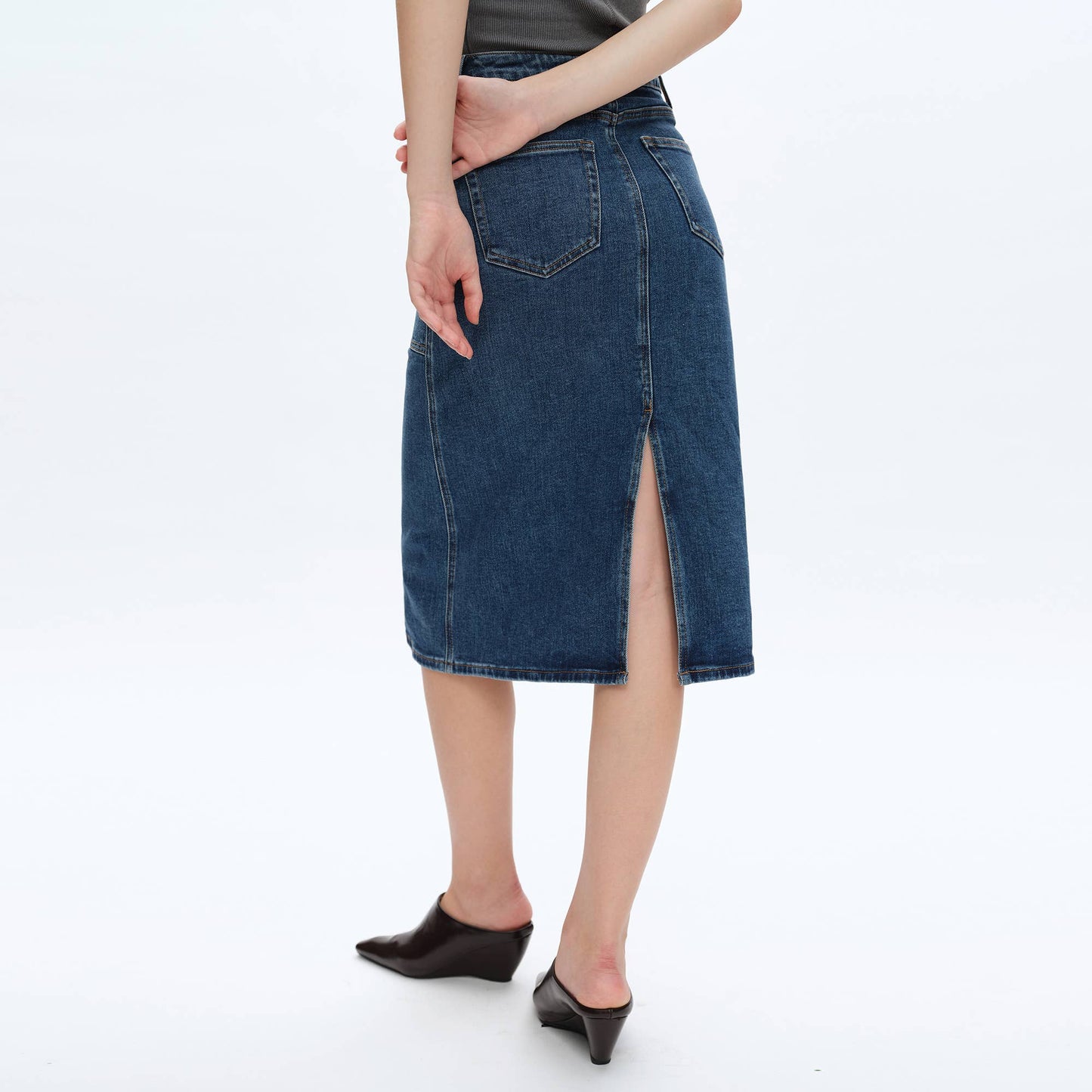 Freefall Beth Midi Denim Skirt