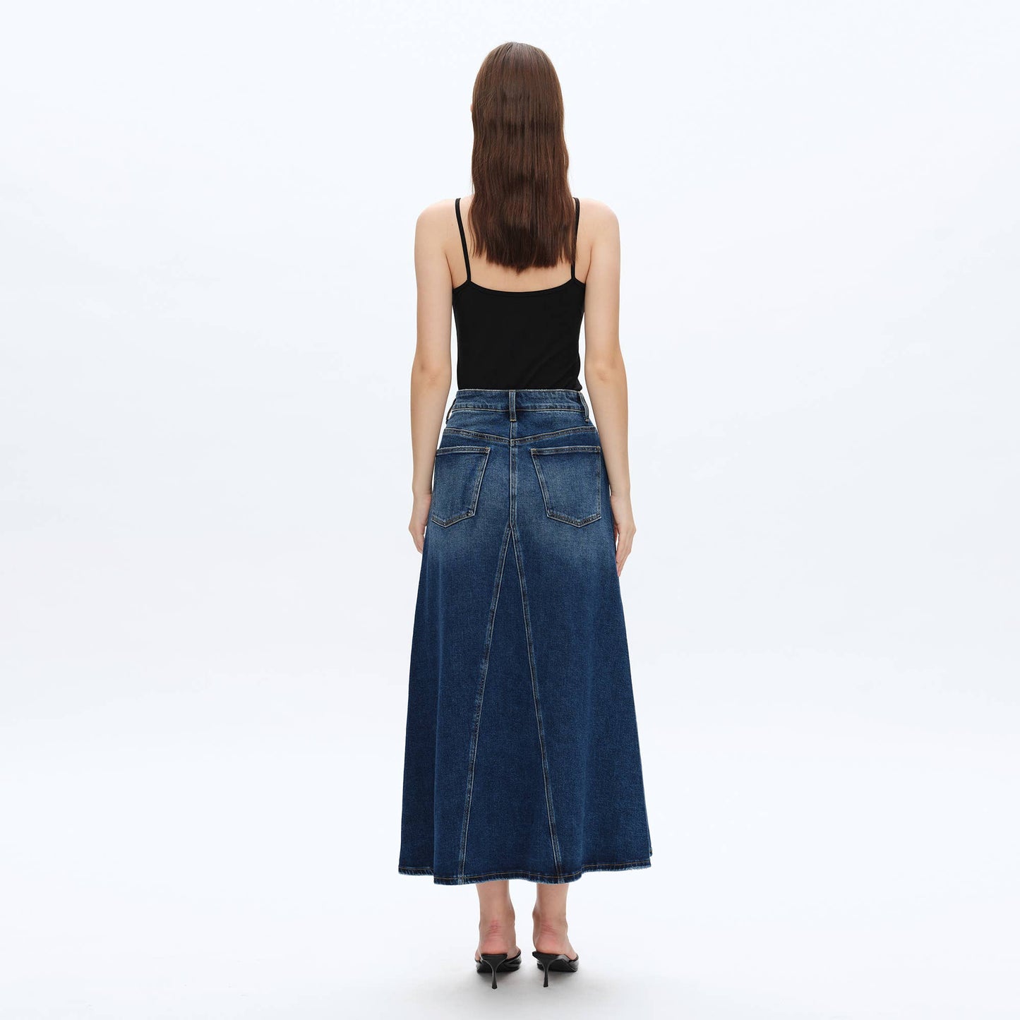 Blue Tears Washed Denim A-Line Skirt