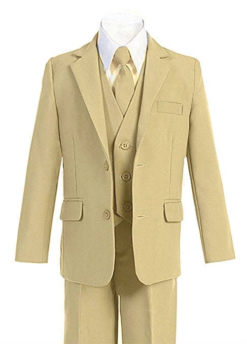 Boys' Suit 5-Piece Set With Shirt And Vest %100 Polyester Slim Cut RFL-018