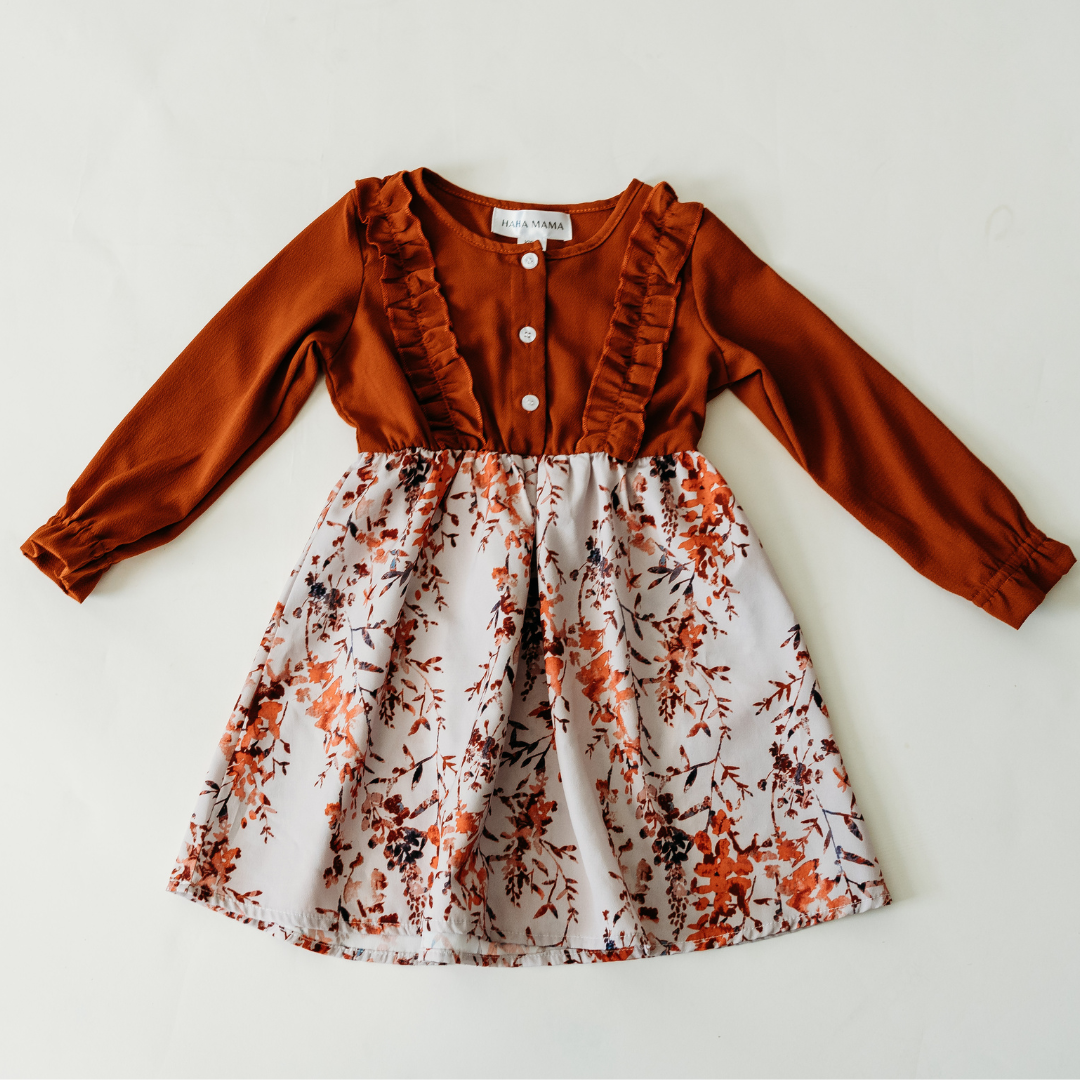 Girls Toffee Brown Midi Mommy & Me Dress