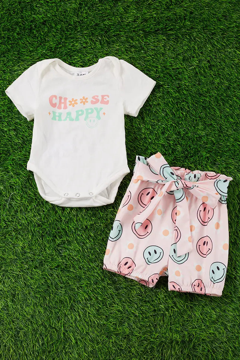Choose Happy Emoji Printed 2 pcs Baby Set.