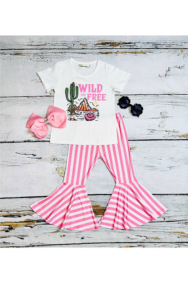 Wild and Free Pink & White Striped 2pc set