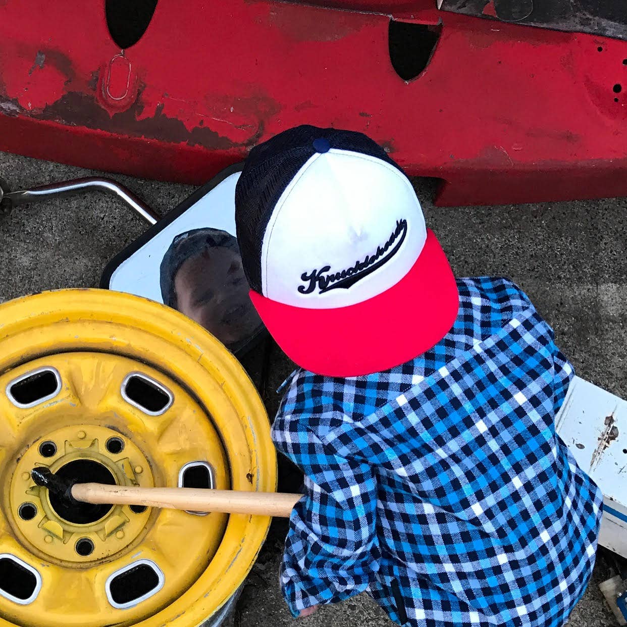 Red & Navy Knuckleheads Trucker Hat