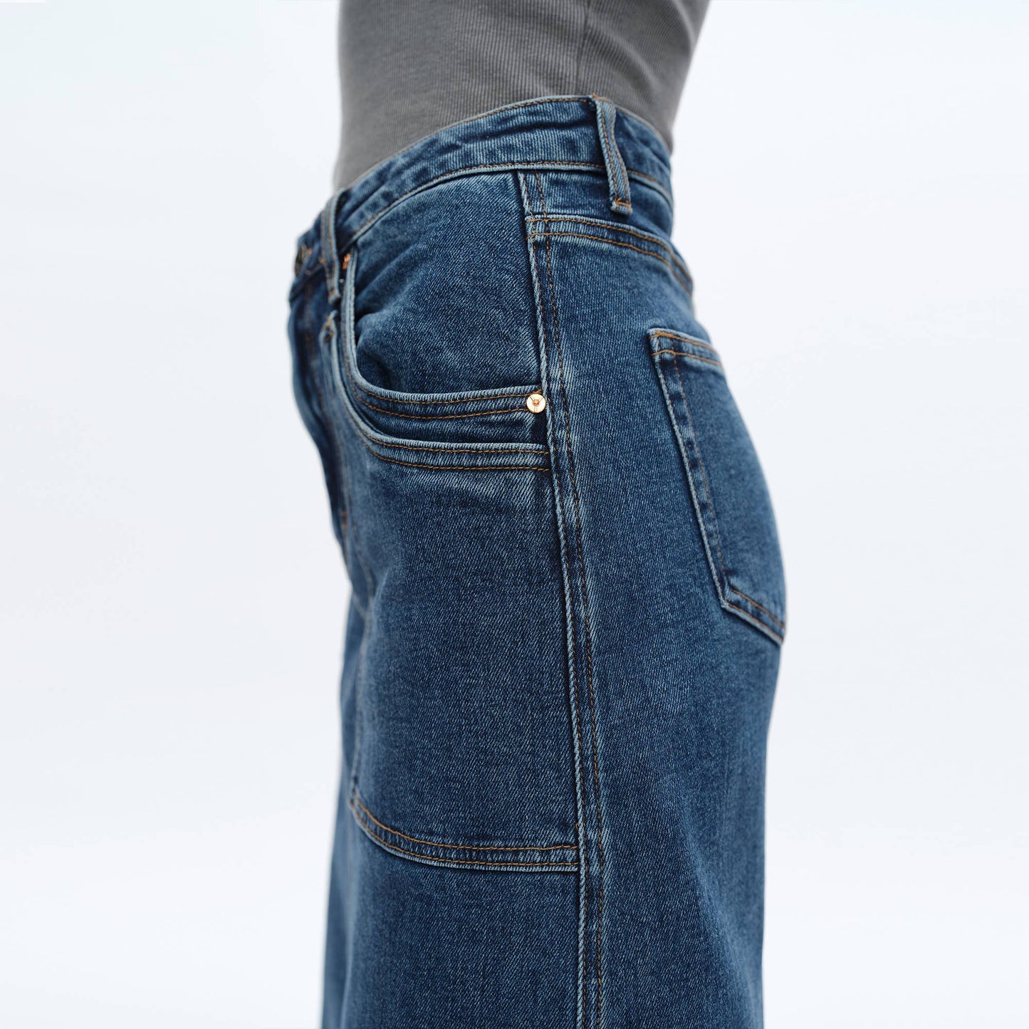 Freefall Beth Midi Denim Skirt