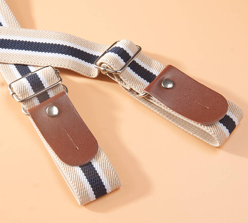 Blue Button Down Shirt, Suspender Straps & Pants