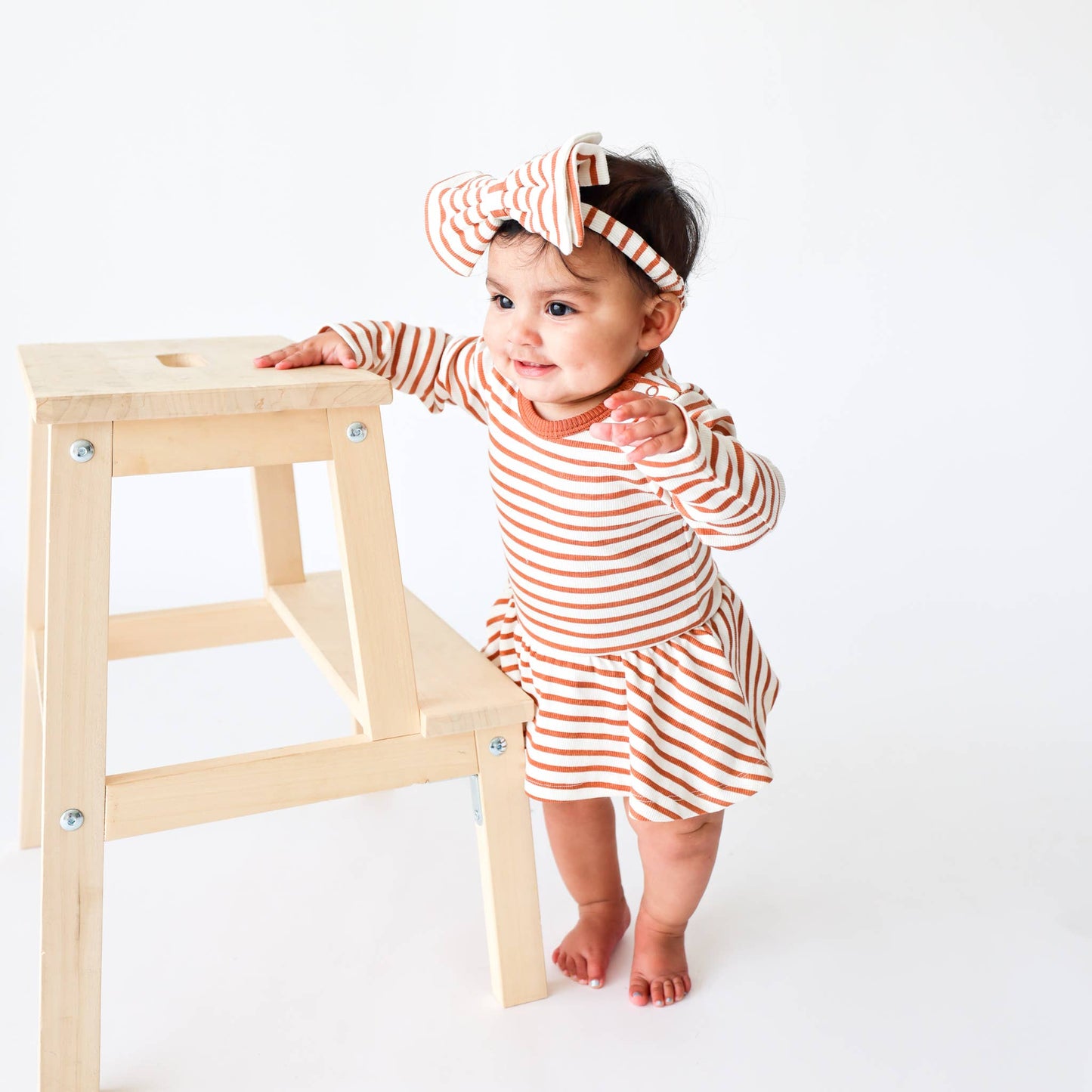 Charlotte Dress - Terracotta Stripe