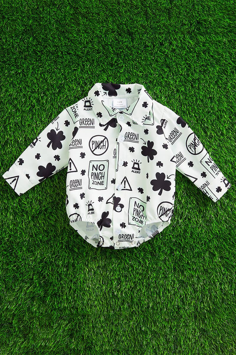 No Pinch Zone Multi Printed Baby Onesie.