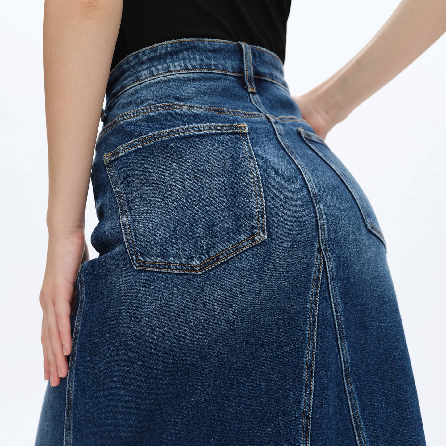 Blue Tears Washed Denim A-Line Skirt