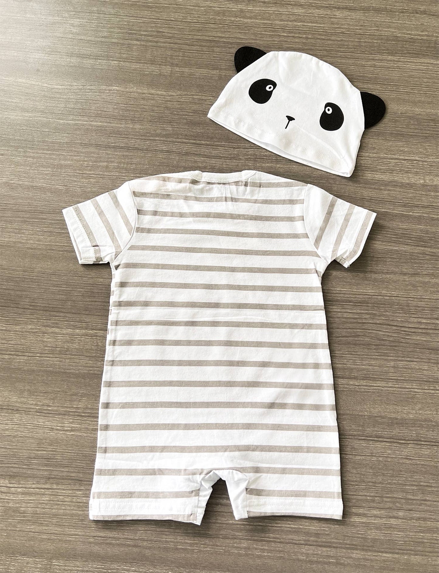 Panda Cotton Baby Romper & Hat 2pc Set