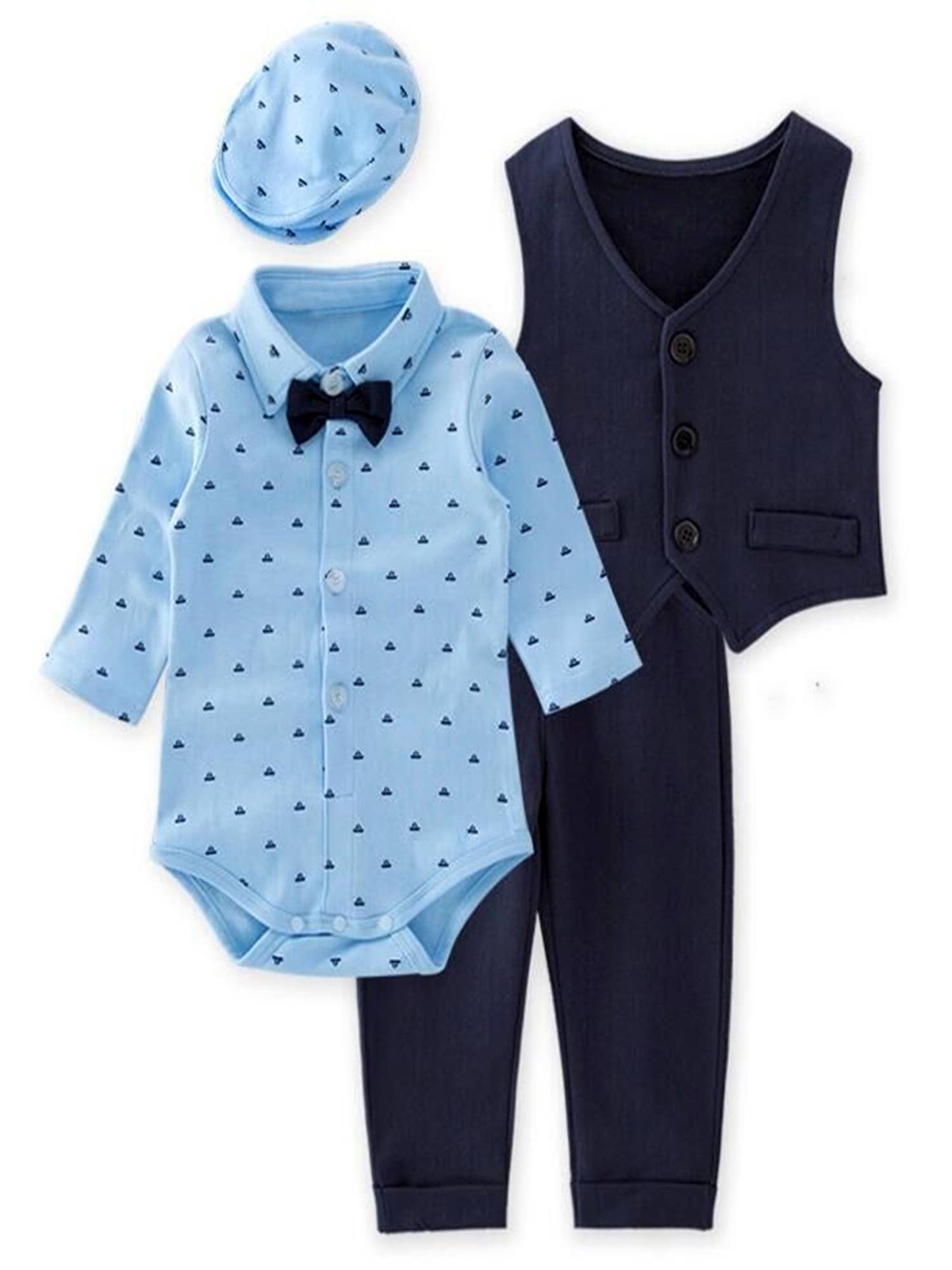Blue Tuxedo 4pc Formal Wear Outfit