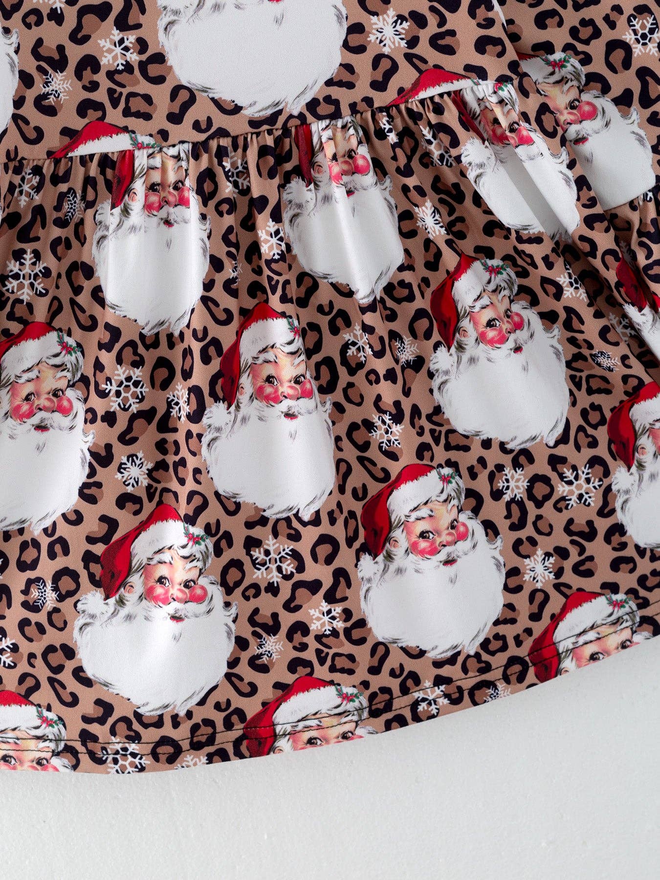 Christmas Girls Santa Print Dress