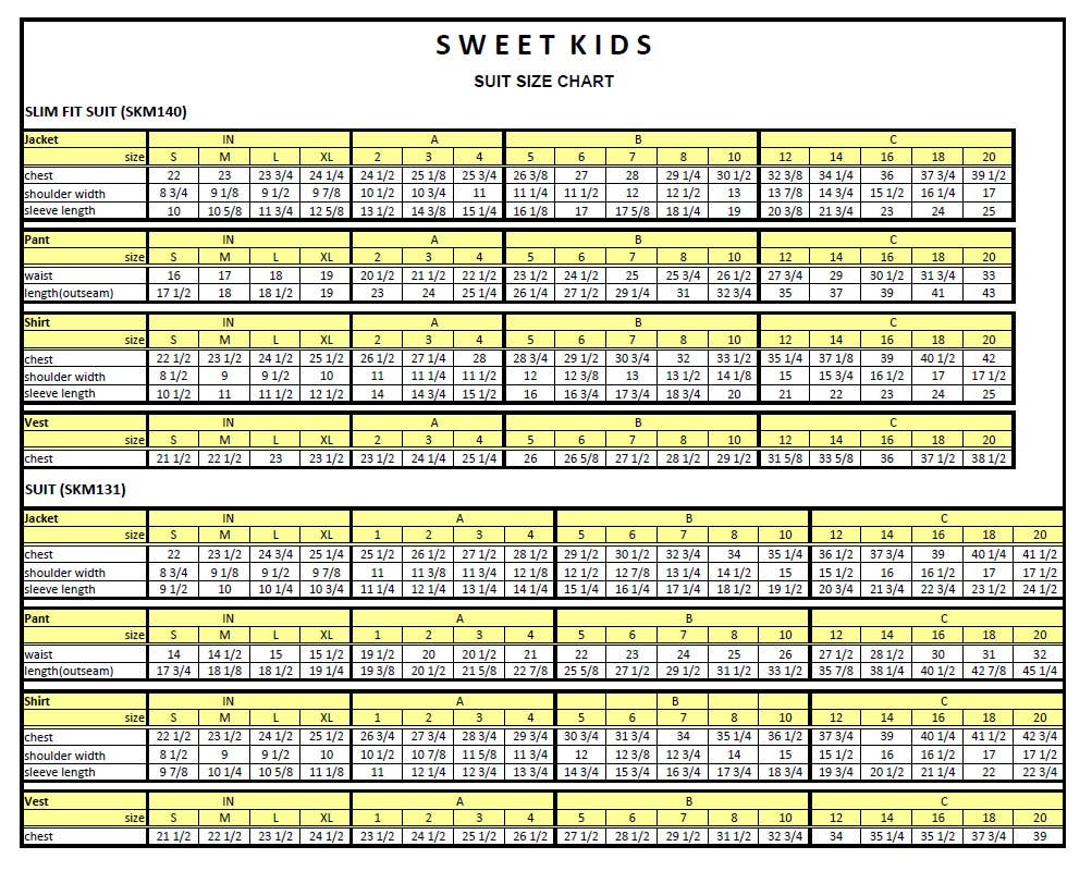 5pc slim fit boys suit set