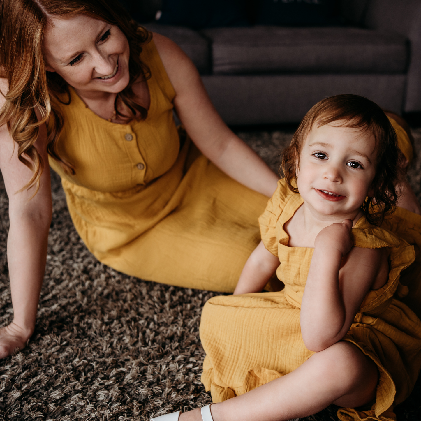 Girls Yellow Maxi Matching Mommy & Me Dress