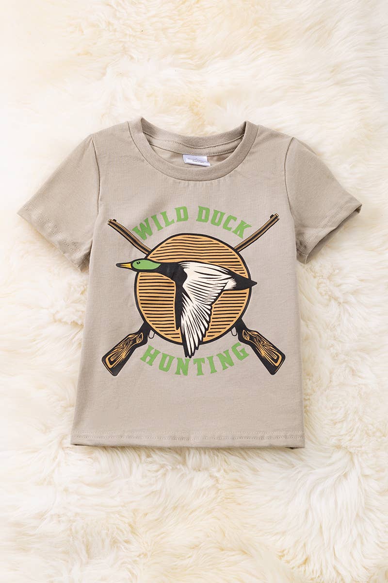 Wild Duck Hunting Sand Duck Printed Boys T-Shirt