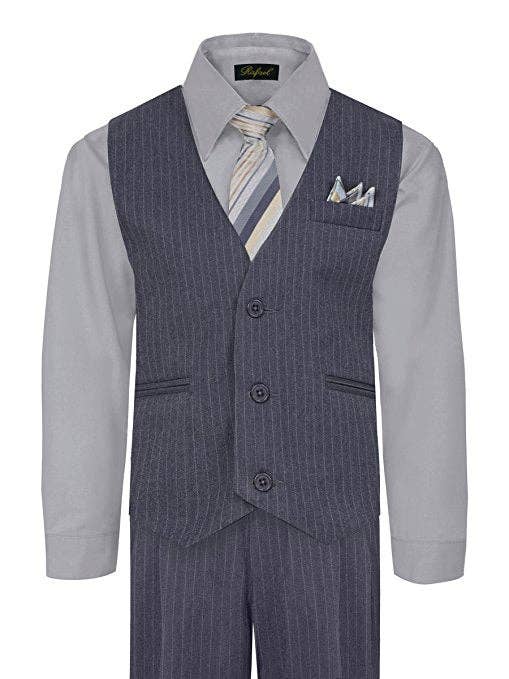 Pinstripe Boys Suit w/Pants, Shirt, Tie & Vest
