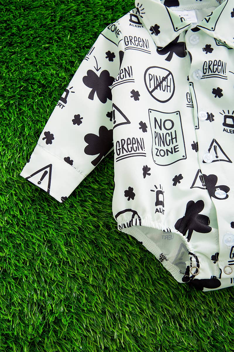 No Pinch Zone Multi Printed Baby Onesie.