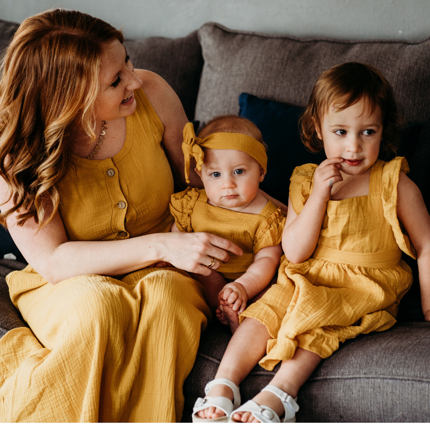 Girls Yellow Maxi Matching Mommy & Me Dress
