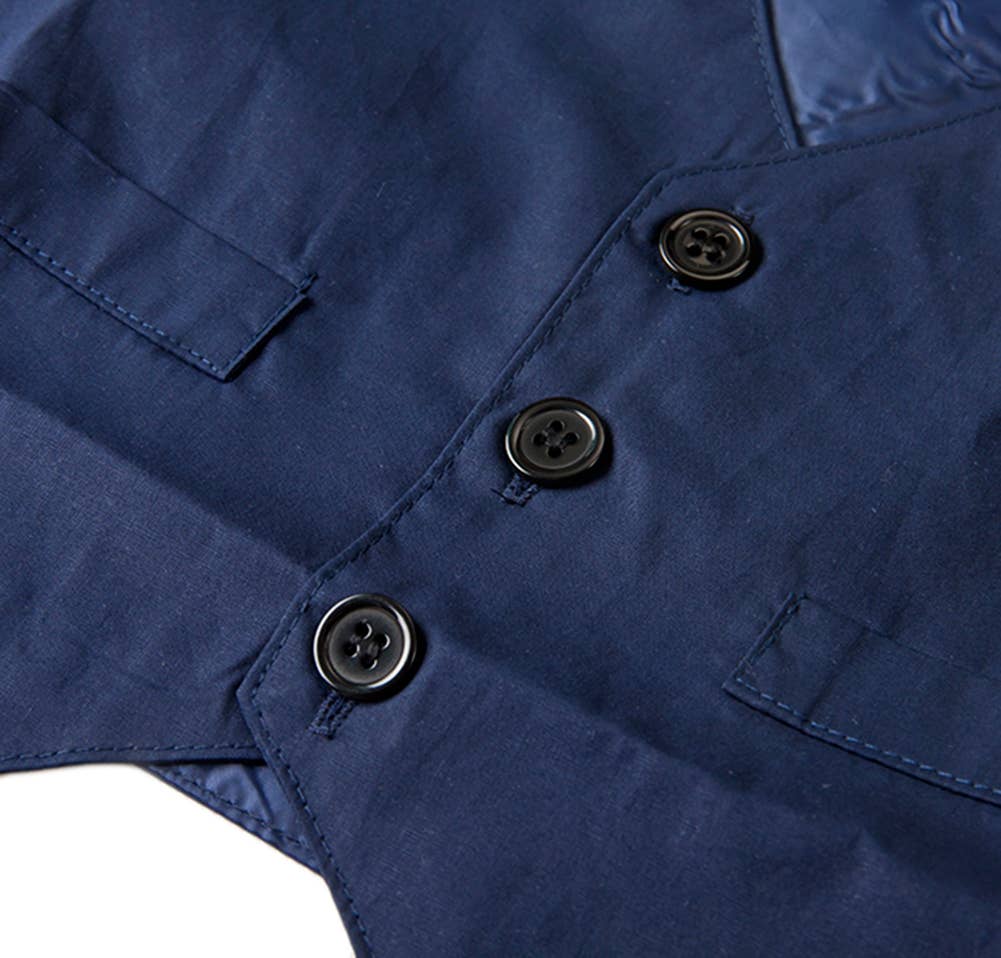 Navy & White 3pc Formal Baby Suit