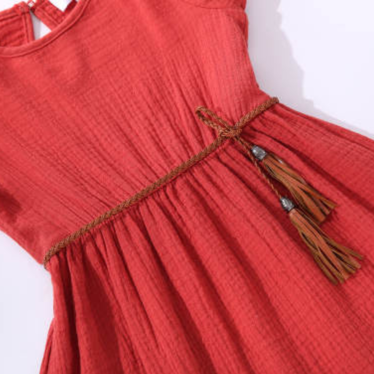 Infant Rust Colored Midi High Low Dress and Onesi