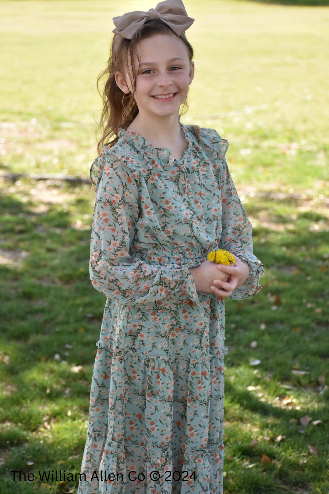 Ruffle Tie Neck Floral Tiered Dress