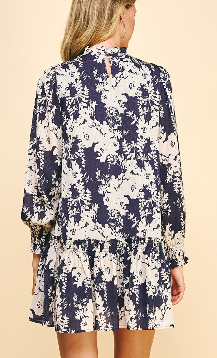 Navy Floral Dress