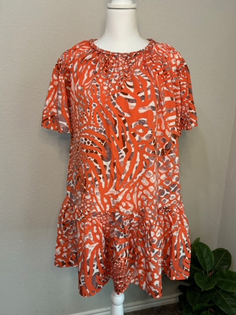 Animal Print Coral Dress