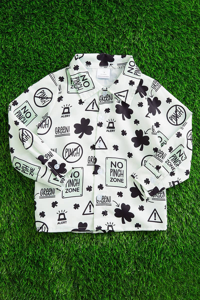 No Pinch Zone Boys Button Up Shirt.