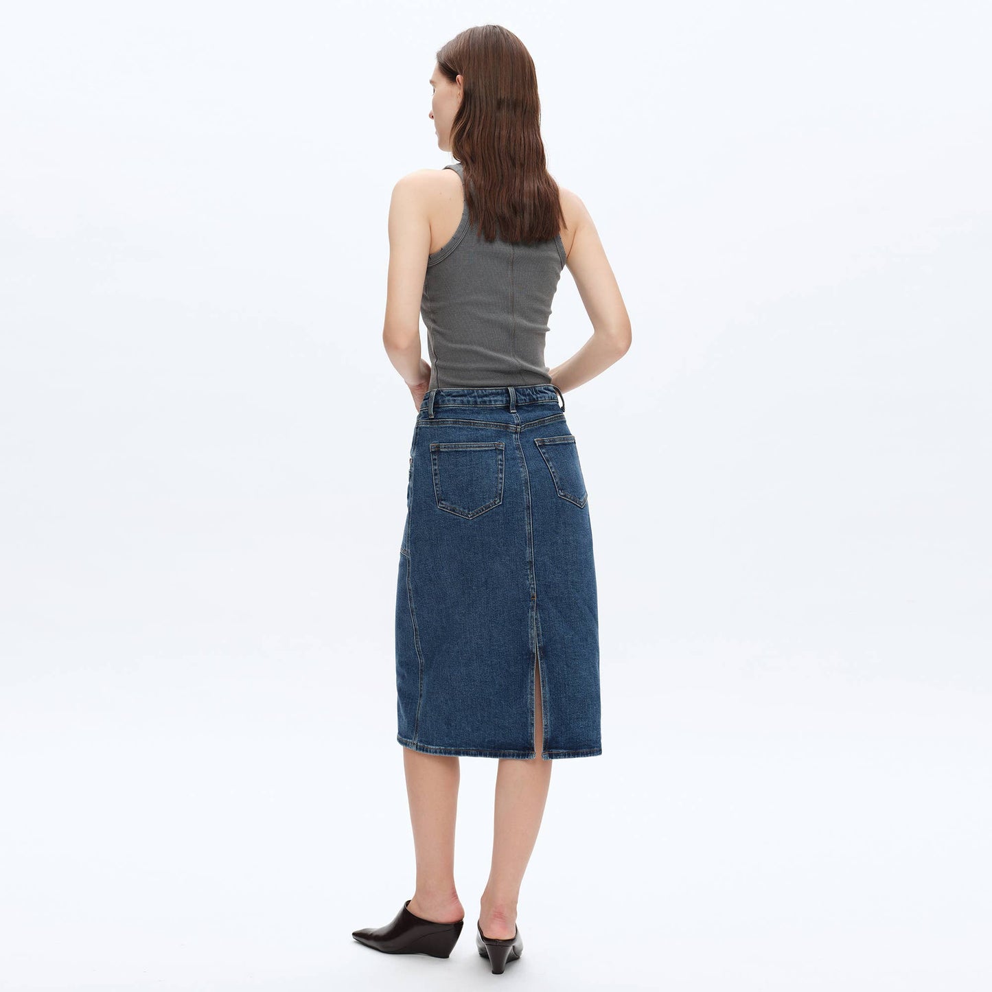 Freefall Beth Midi Denim Skirt