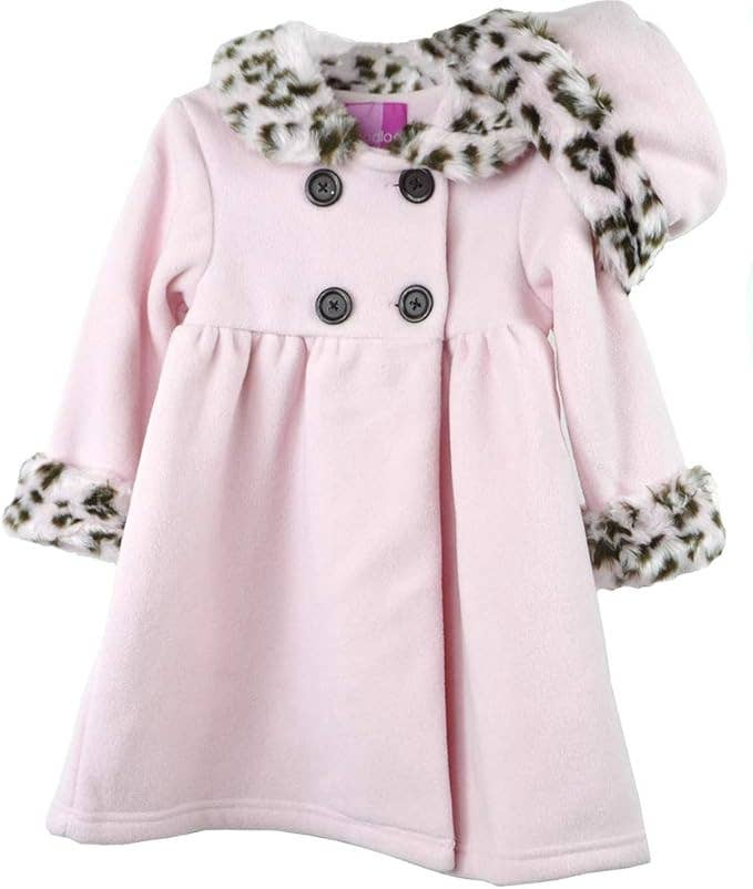 Good Lad Toddler Girl Pink Fleece Dresscoat with Hat