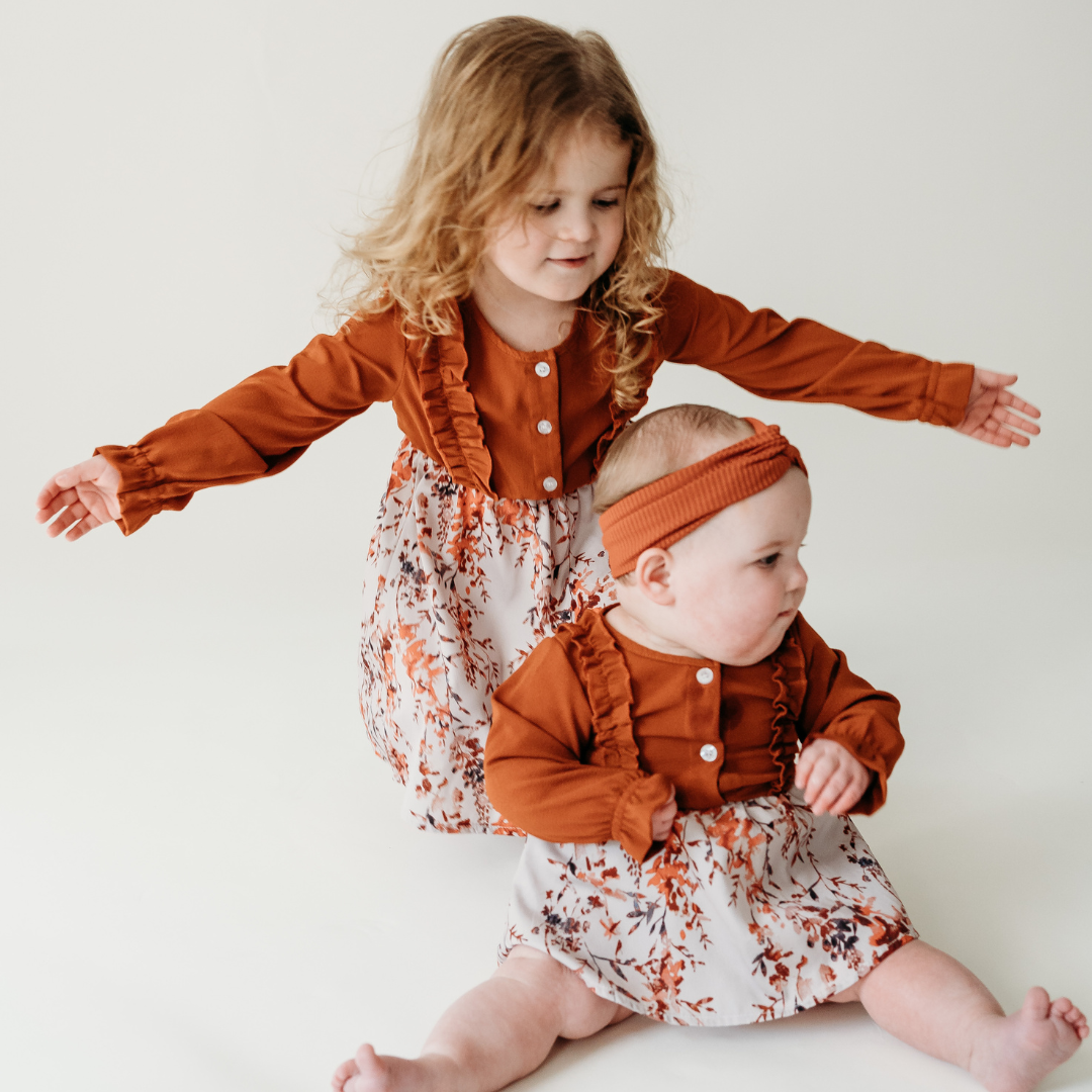 Girls Toffee Brown Midi Mommy & Me Dress