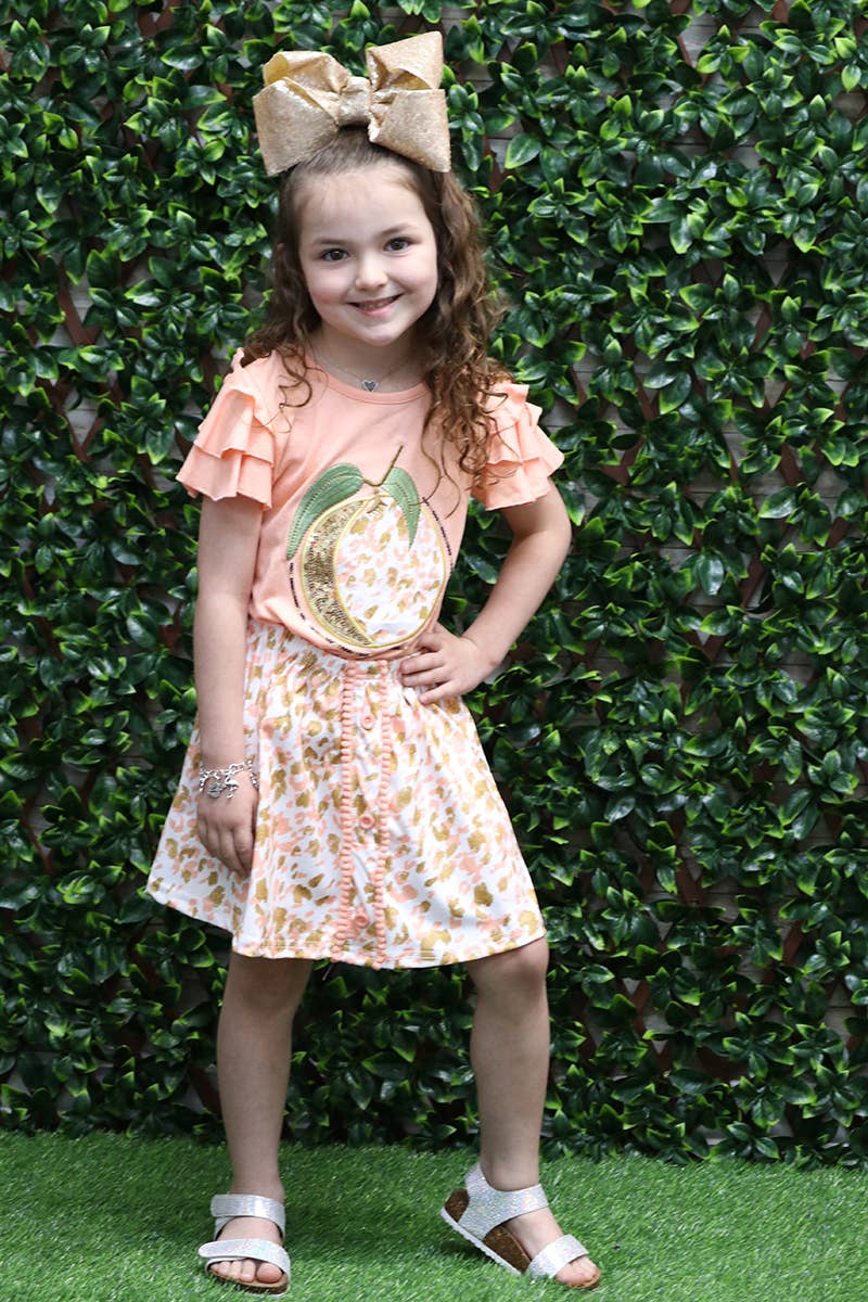 Peach Application Top w/Skirt