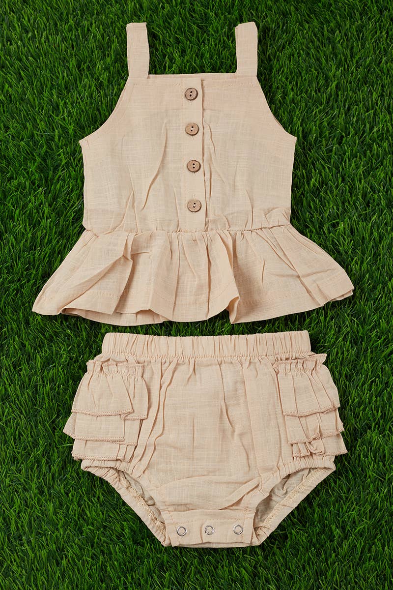 Ivory Ruffle Tank Top & Ruffle Bloomers