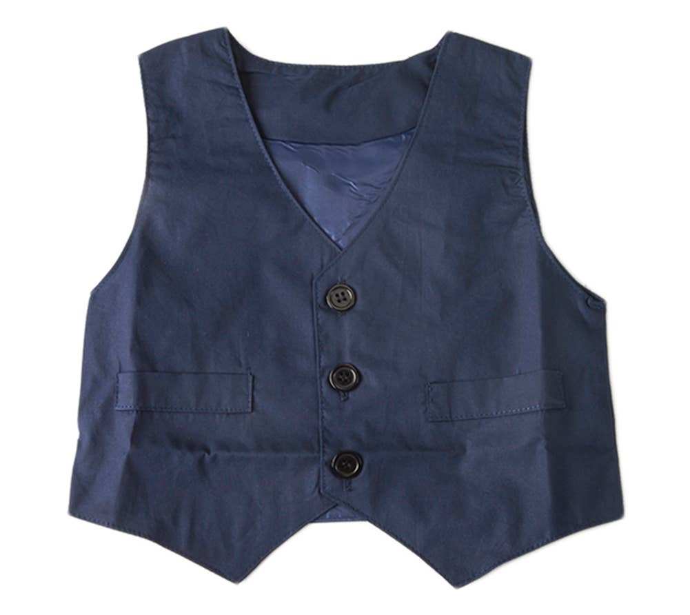 Navy & White 3pc Formal Baby Suit