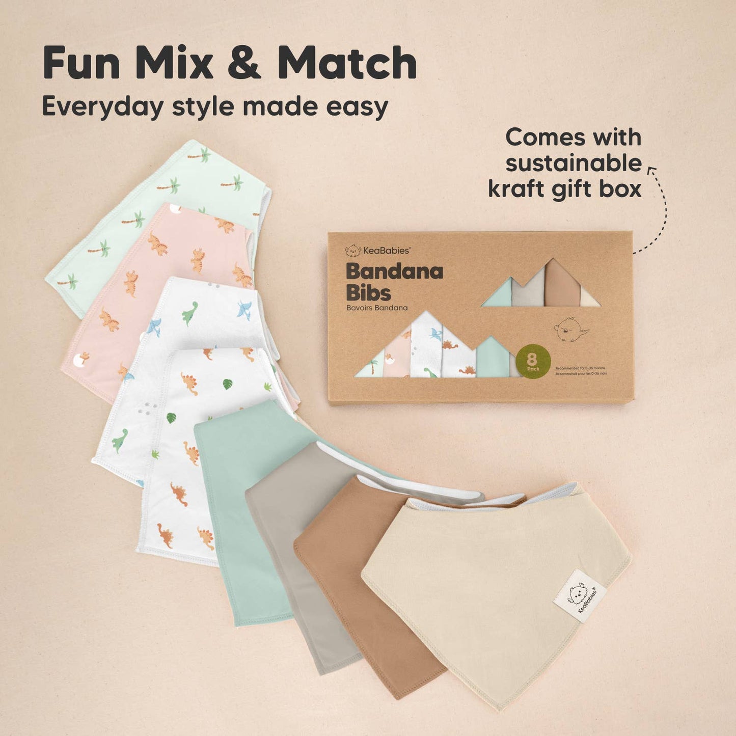 8-Pack Baby Bandana Bibs