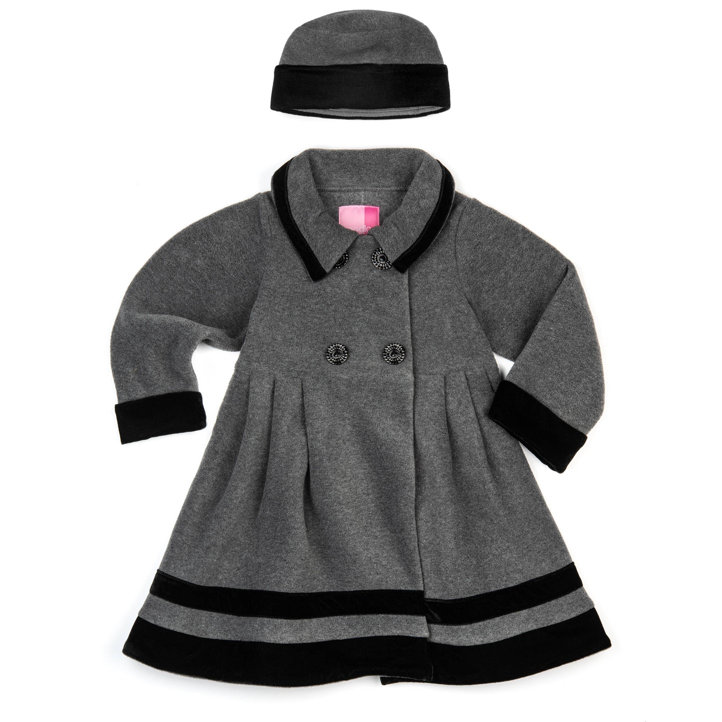 Good Lad Toddler thru 4/6X Girls Double Breasted Fleece Coat (Gray or Red Available)