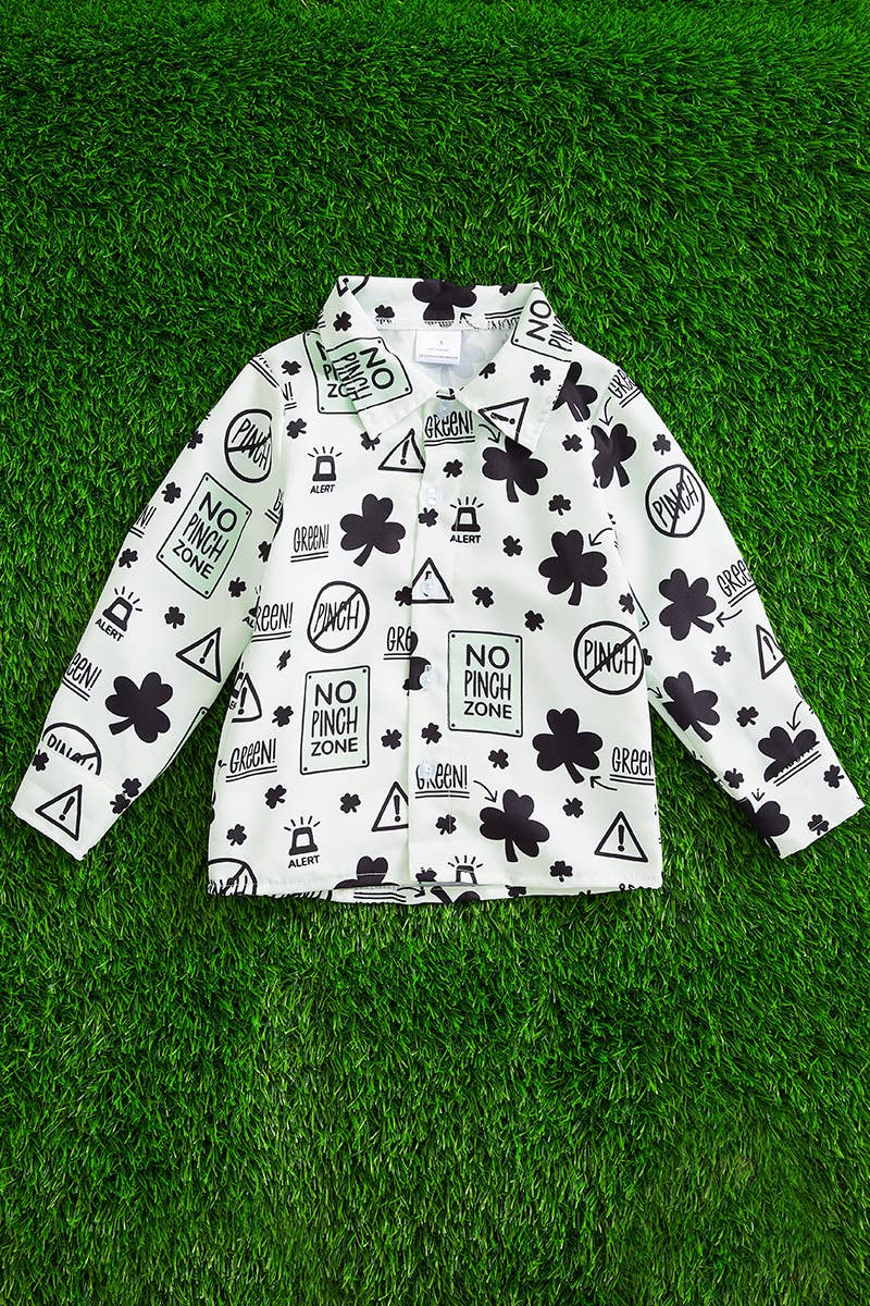 No Pinch Zone Boys Button Up Shirt.