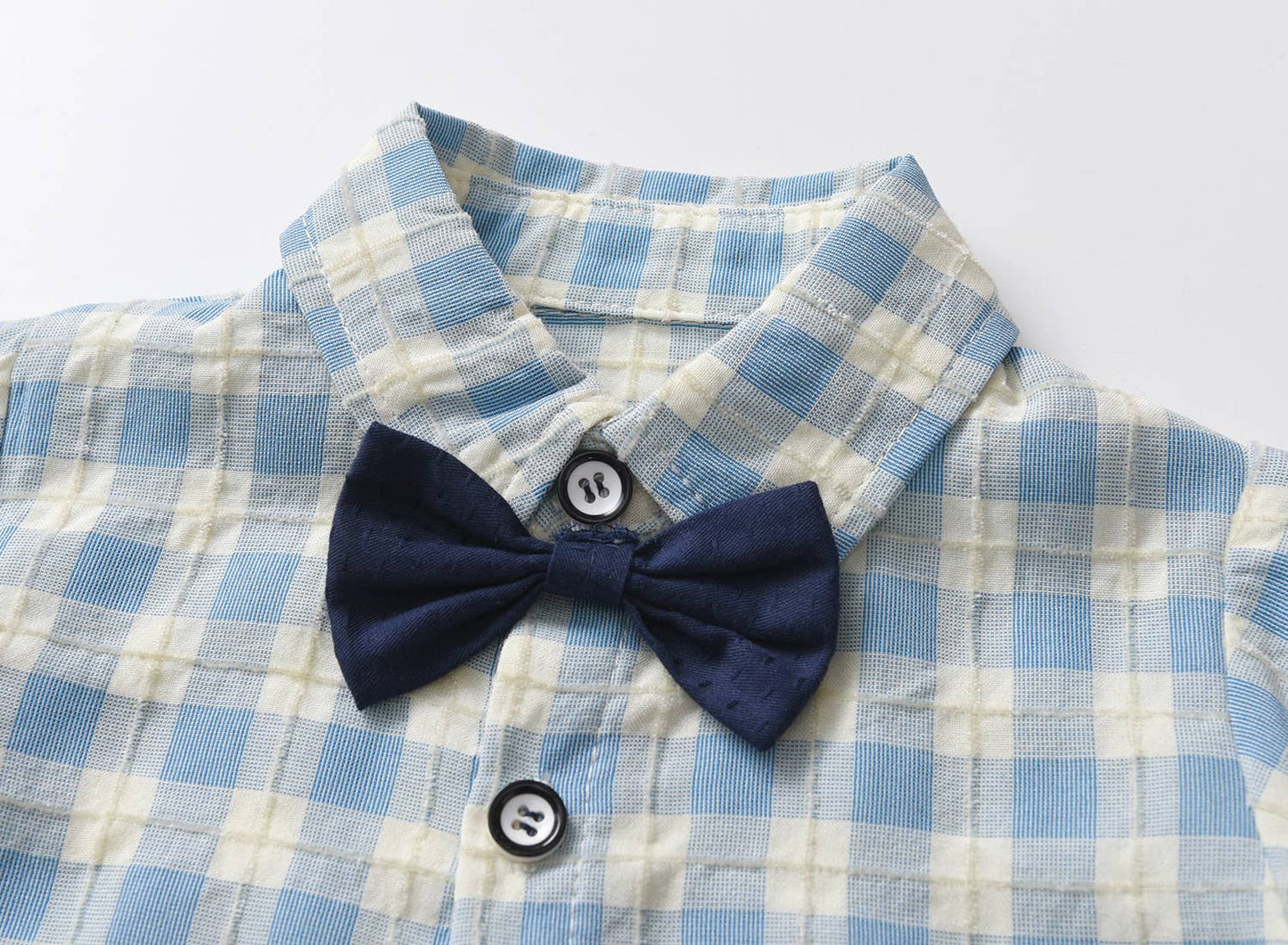 Blue Formal Wear Cotton 3pc Baby Outfit