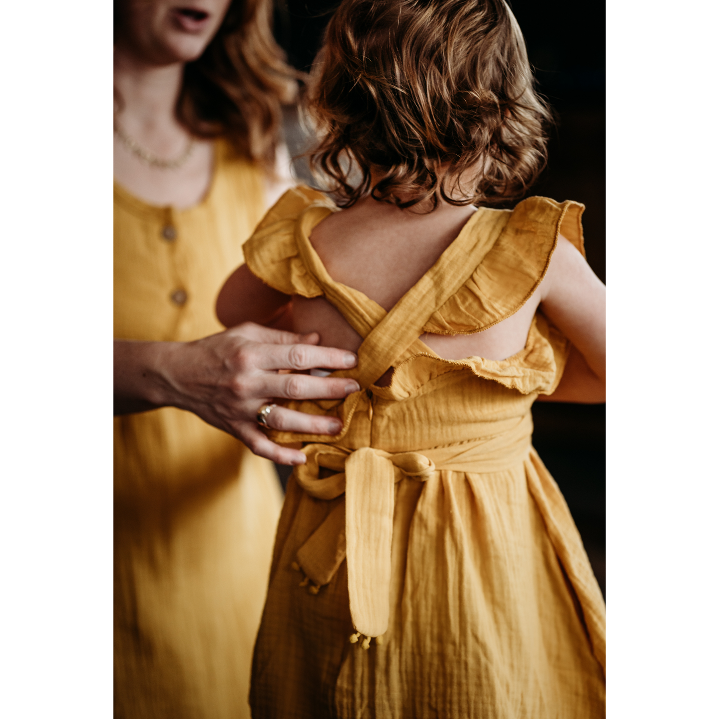 Girls Yellow Maxi Matching Mommy & Me Dress