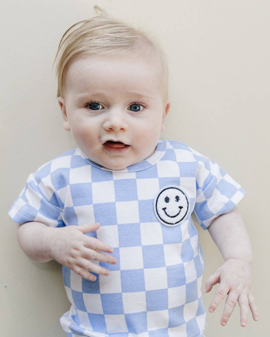 Blue Checkered Shorts Set