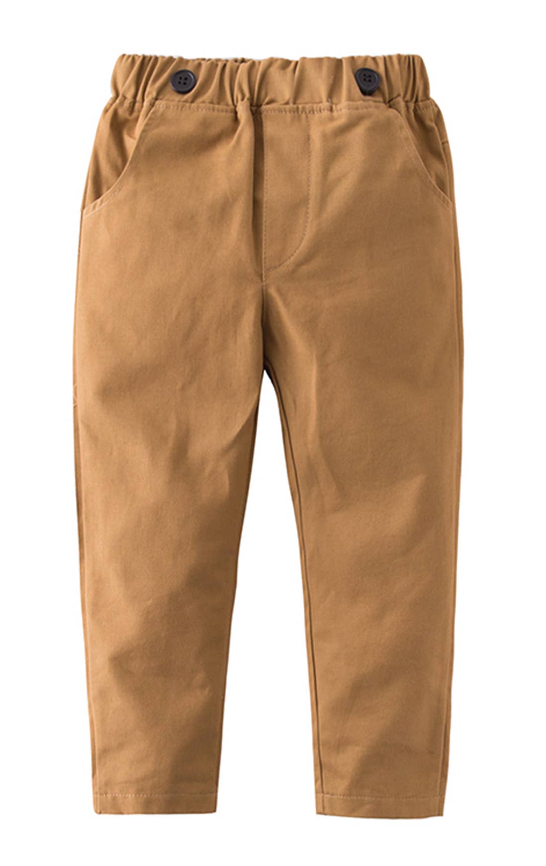 Caramel Classic Boy Cotton Chino Long Pants w/Suspenders