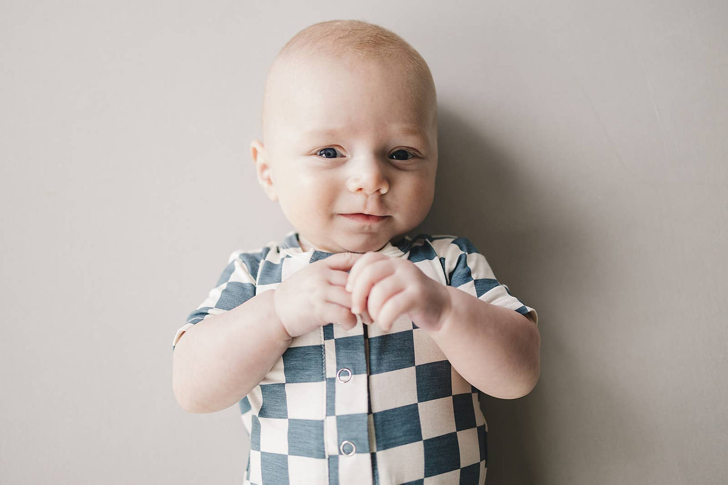 Blue & White Bamboo Checkered Jumpsuit
