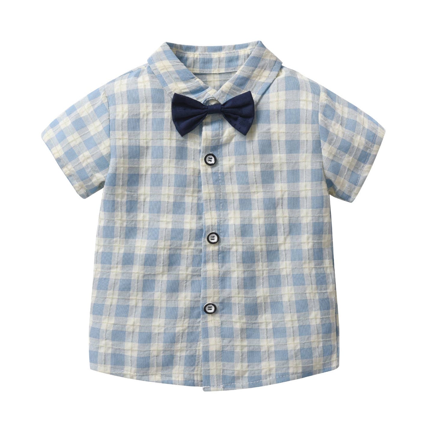 Blue Formal Wear Cotton 3pc Baby Outfit