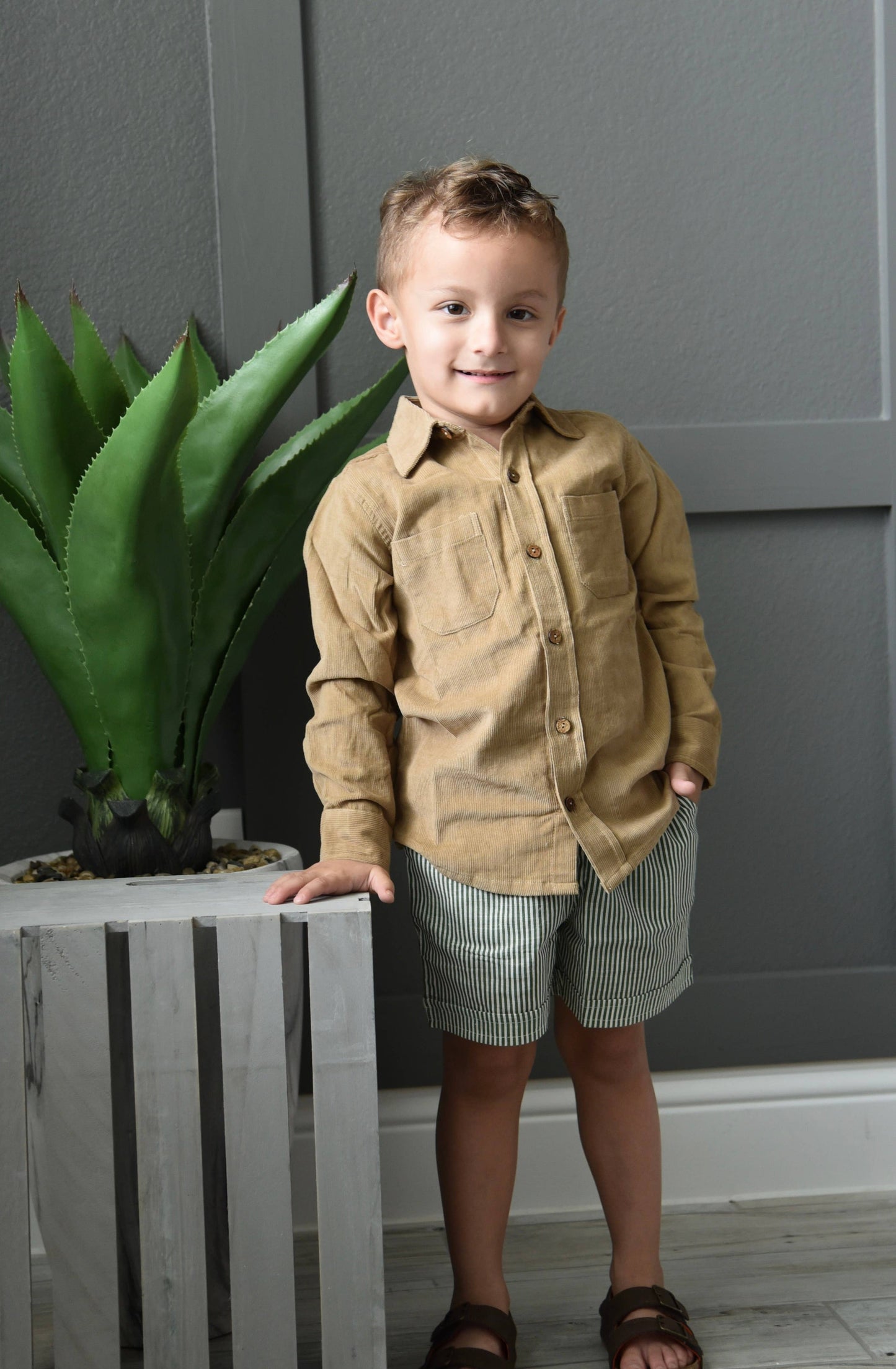 Unisex Corduroy Shirt - Camel