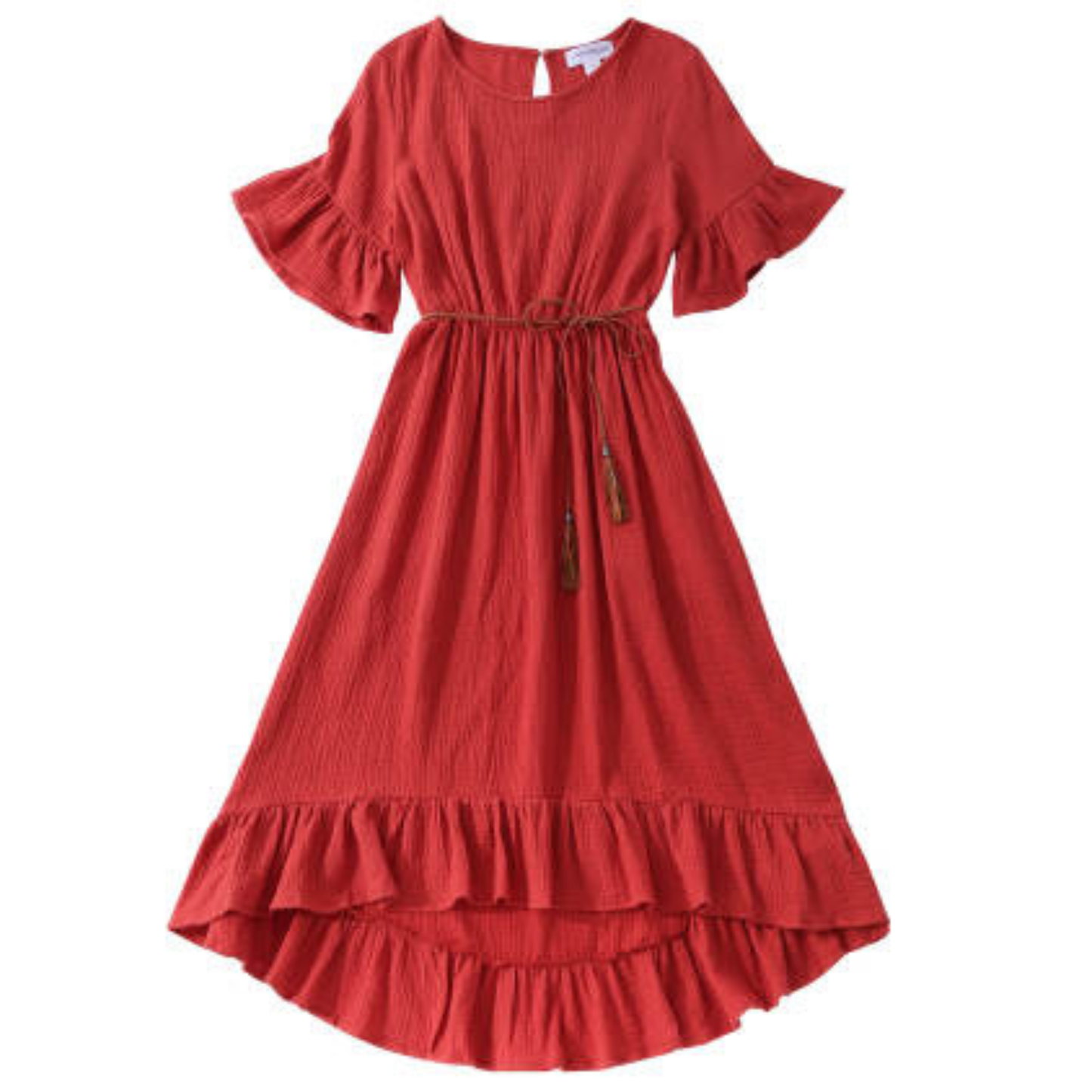 Mother and Infant Rust Colored Midi High Low Dress and Onesi