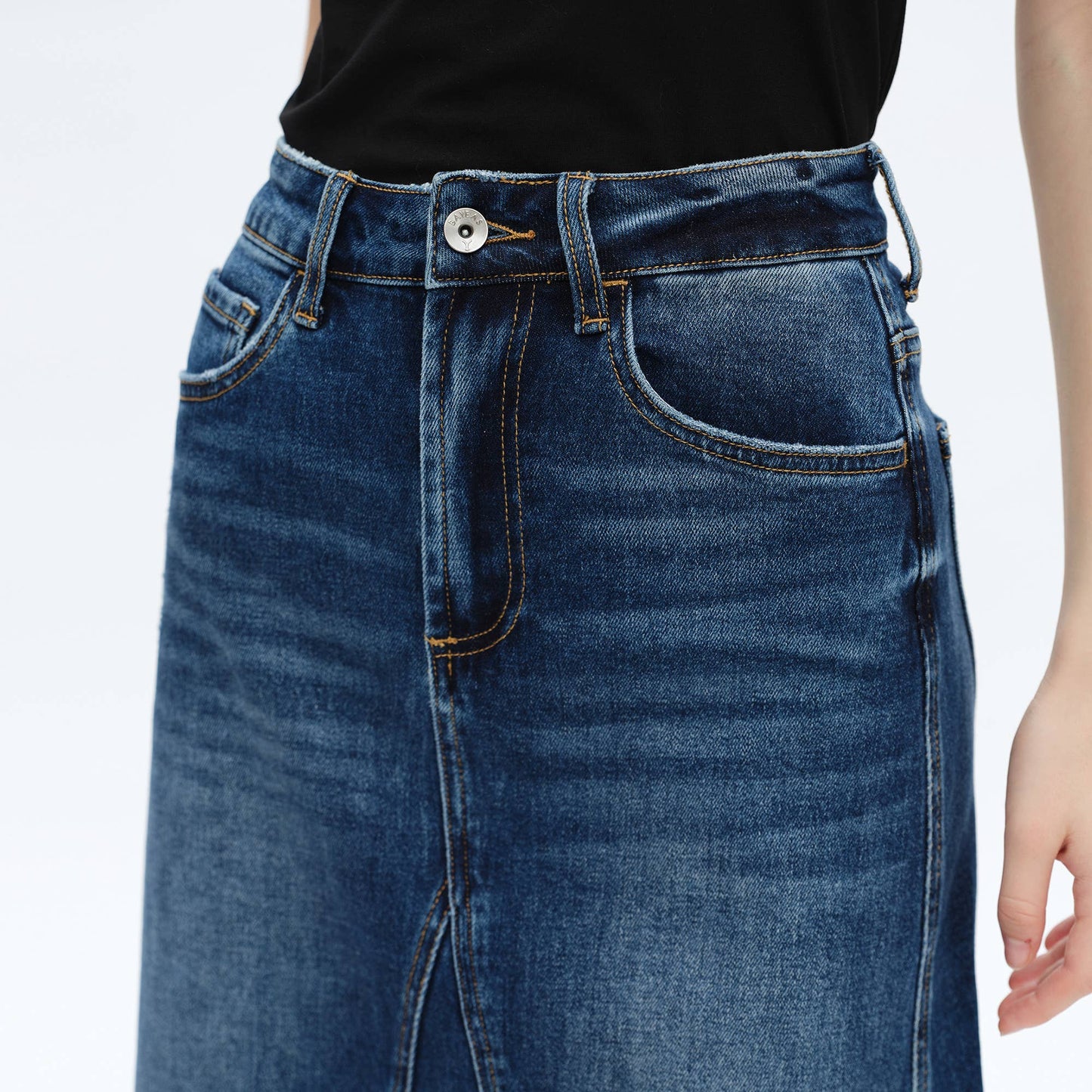 Blue Tears Washed Denim A-Line Skirt