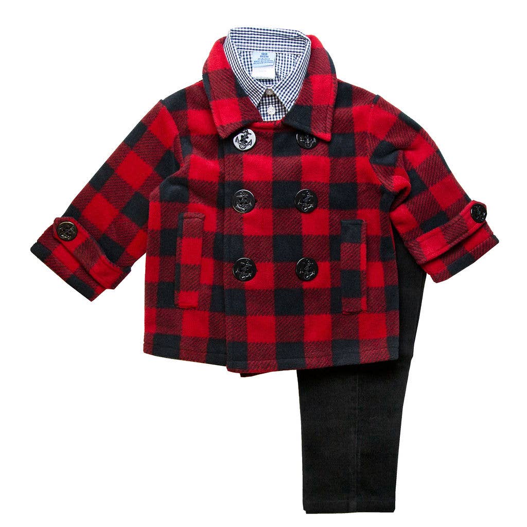 Good Lad Toddler through 4/7 Boys Buffalo Plaid Jacket Set