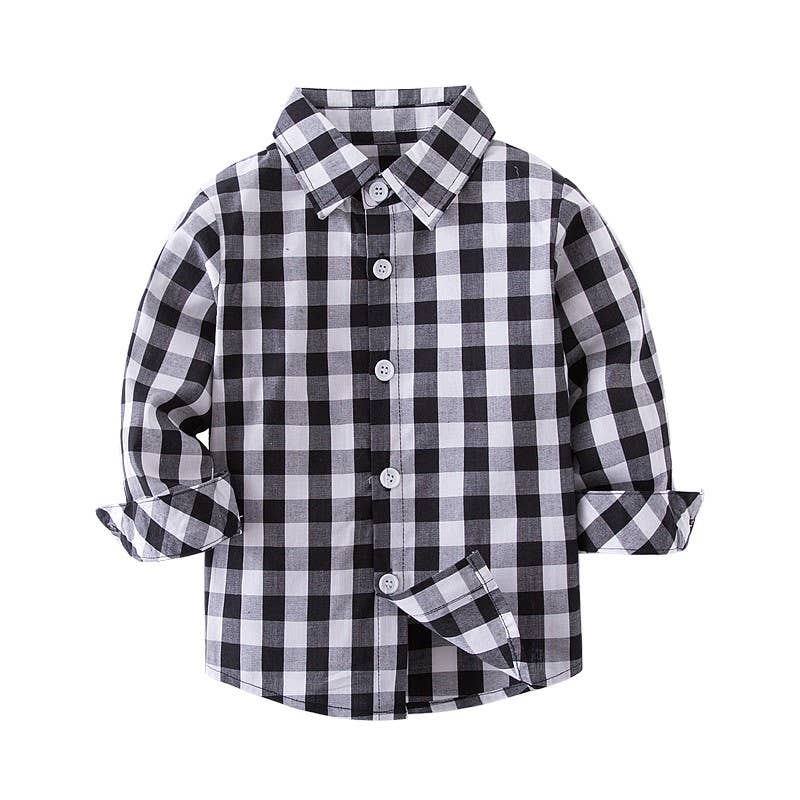 Black & White Button Down Checkered Shirt